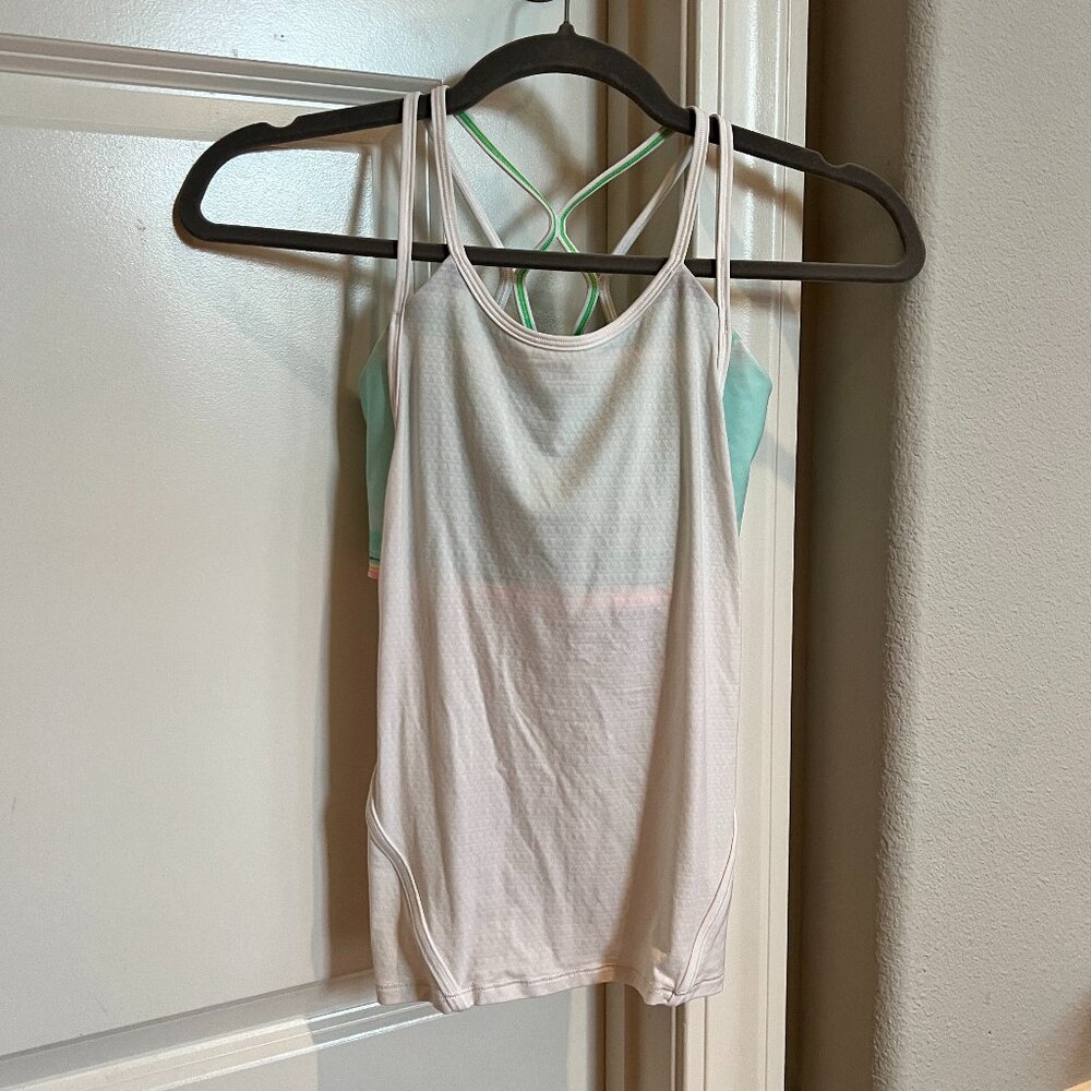 Ivivva by Lululemon Racerback Strappy Tank Built-in Sports Bra Girls 10